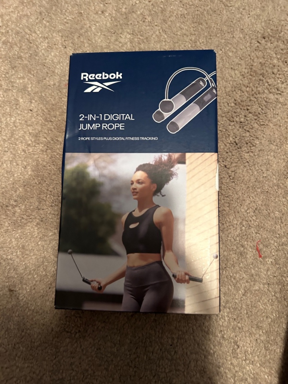 Reebok 2-in-1 Digital Jump Rope - Navy and Black